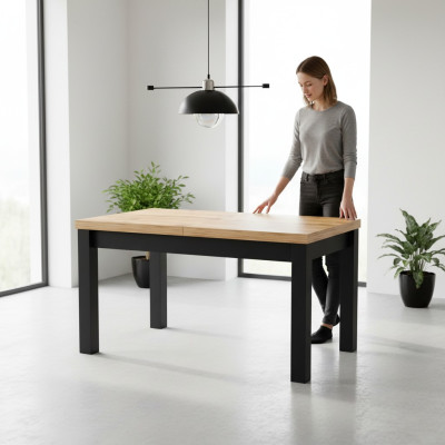 Mesa de comedor moderna de diseño marrón de madera para sala de estar, nuevo.