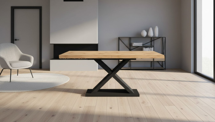 Mesa comedor sala de estar marrón diseño de madera de lujo moderno.
