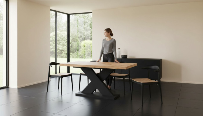 Mesa extensible de madera, mesas de diseño moderno para el comedor, muebles de lujo.