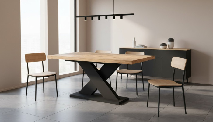 Mesa extensible de madera, mesas de diseño moderno para el comedor, muebles de lujo.