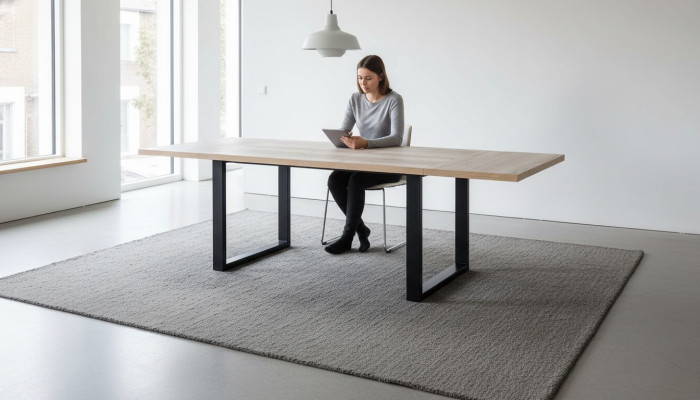 Mesa de comedor Mesa de comedor Esquina de comer Mesa Comedor Moderno Madera Marrón