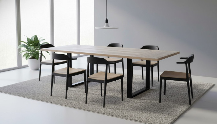 Mesa de comedor Mesa de comedor Esquina de comer Mesa Comedor Moderno Madera Marrón