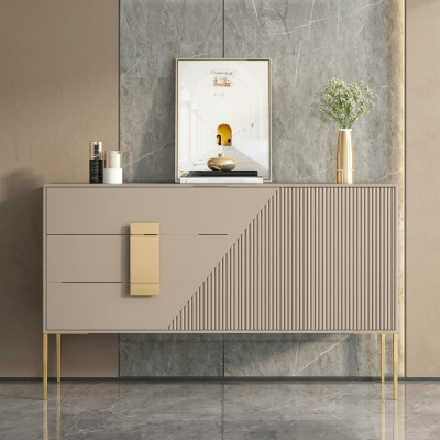 Cómoda Aparador Madera Gris Diseño de Comedor Lujo Moderno Muebles Nuevos
