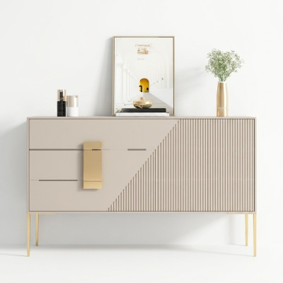 Cómoda Aparador Madera Gris Diseño de Comedor Lujo Moderno Muebles Nuevos