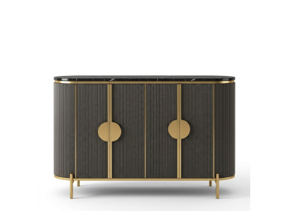 Aparador de lujo gris diseñado para la sala de estar, muebles modernos nuevos.