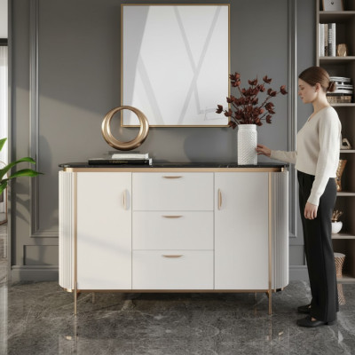 Aparador Cómoda Bufé Madera Moderno Blanco Salón Cómodas Nuevo