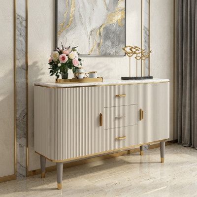 Diseño de muebles de lujo Aparador Aparadores Sala de estar Moderno Gris Madera Nuevo