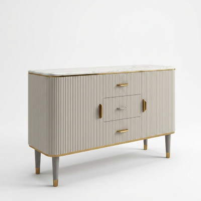 Diseño de muebles de lujo Aparador Aparadores Sala de estar Moderno Gris Madera Nuevo