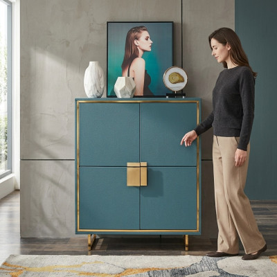 Mueble auxiliar moderno azul para sala de estar, cómoda de lujo con estanterías, mobiliario nuevo.