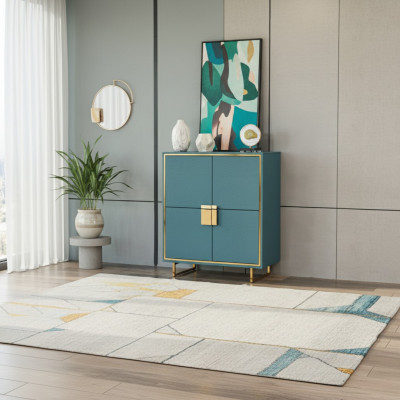 Mueble auxiliar moderno azul para sala de estar, cómoda de lujo con estanterías, mobiliario nuevo.