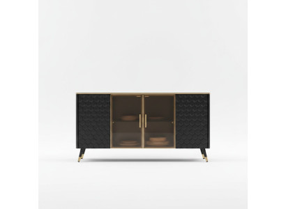 Negro cómoda aparador armario aparador cajones armarios 160cm muebles