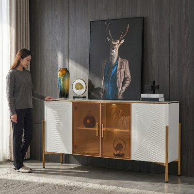 Cómoda Estantes Diseño Sala de estar Muebles Madera Nuevo Aparador Armario