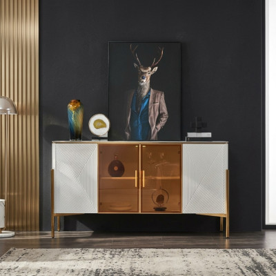 Cómoda Estantes Diseño Sala de estar Muebles Madera Nuevo Aparador Armario