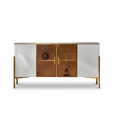 Cómoda Estantes Diseño Sala de estar Muebles Madera Nuevo Aparador Armario