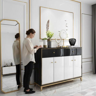 Cómoda Armario Aparador Blanco Moderno Cómodas Comedor Madera Lujo Nuevo