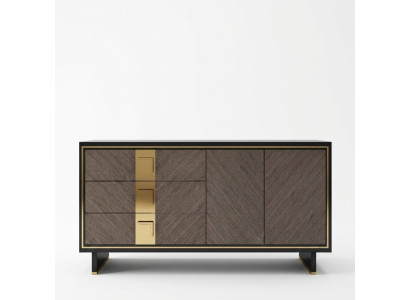 Aparador Cómoda Armario Madera Diseño Moderno Gris Lujo Salón