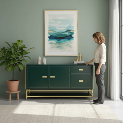 Cómoda Diseño Aparador Cómoda Armario Madera Moderno Sala de estar Nuevo