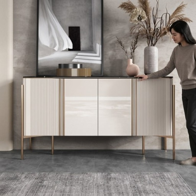 Cómoda de madera, armario de diseñador, estante moderno, aparador, cómoda-armario.