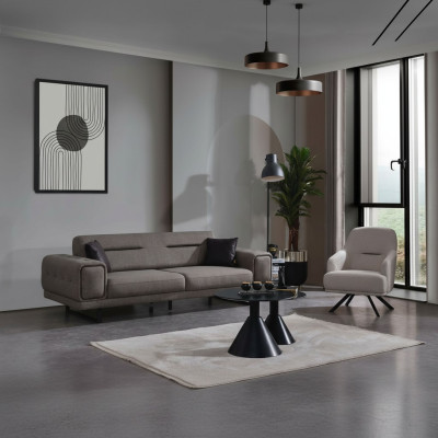 Juego de sofá de lujo de 2 piezas, sillón de lujo, sofá, sofá de tres plazas, mobiliario de sala de estar.