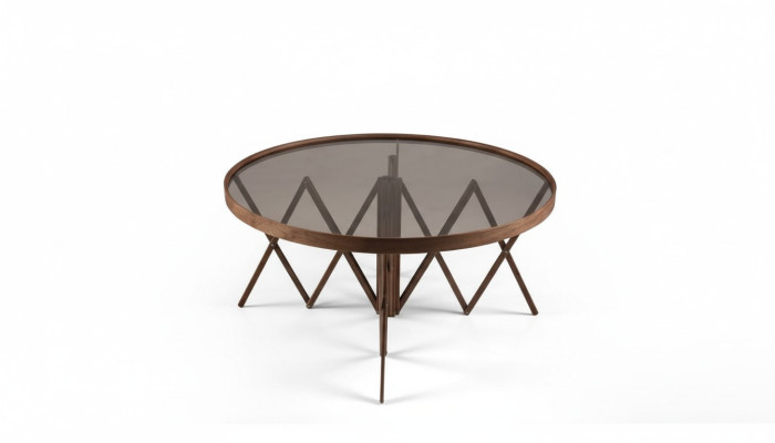 Mesa de centro redonda de diseño de lujo para sala de estar.