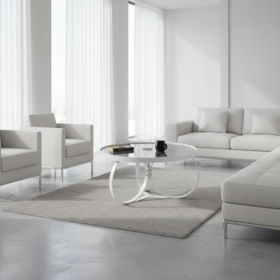 Mesa de centro blanca diseño de salón mesa de cristal auxiliar