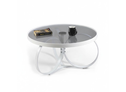 Mesa de centro blanca diseño de salón mesa de cristal auxiliar