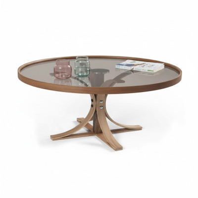 Mesa de centro de madera marrón diseño café mesa sala de estar mesa de cristal muebles