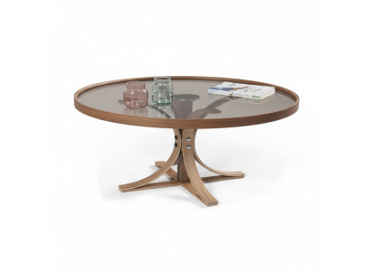 Mesa de centro de madera marrón diseño café mesa sala de estar mesa de cristal muebles