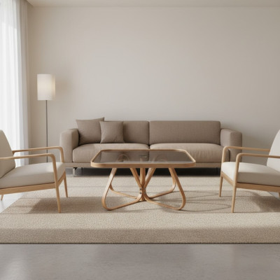 Mueble moderno de lujo del diseñador de la mesa de café de los muebles de la mesa de vidrio