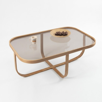 Mesa de centro de salón de estar de lujo moderno, mesa auxiliar de vidrio de muebles.