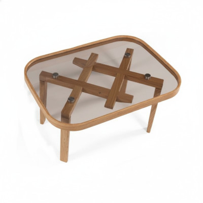 Muebles de lujo Mesa de centro Moderna Decoración Mesa de vidrio Beige Sala de estar