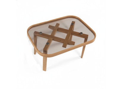 Muebles de lujo Mesa de centro Moderna Decoración Mesa de vidrio Beige Sala de estar