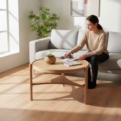 Mesa de centro para sala de estar de madera moderna decoración.