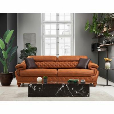 Sofá de tres plazas para la sala de estar Sofá tapizado Diseño moderno Muebles de lujo