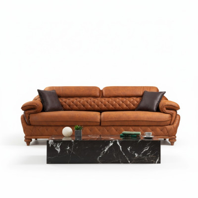 Sofá de tres plazas para la sala de estar Sofá tapizado Diseño moderno Muebles de lujo