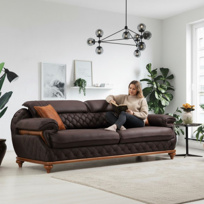 Sofás acolchados para la sala de estar Moderno sofá de tres plazas Muebles tapizados de lujo.