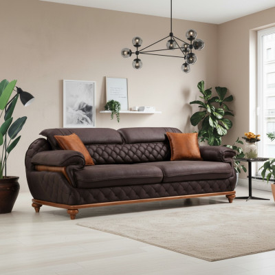 Sofás acolchados para la sala de estar Moderno sofá de tres plazas Muebles tapizados de lujo.