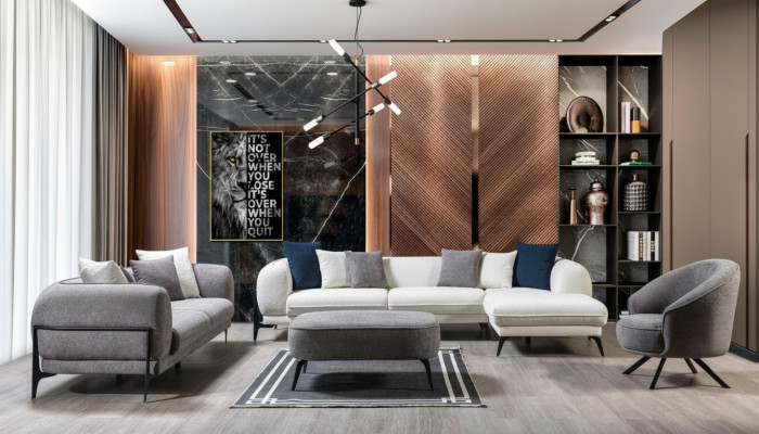 Conjunto de sala de estar 3 piezas sofá en forma de L sofá de tres plazas sillones tapizados sillón nuevo.