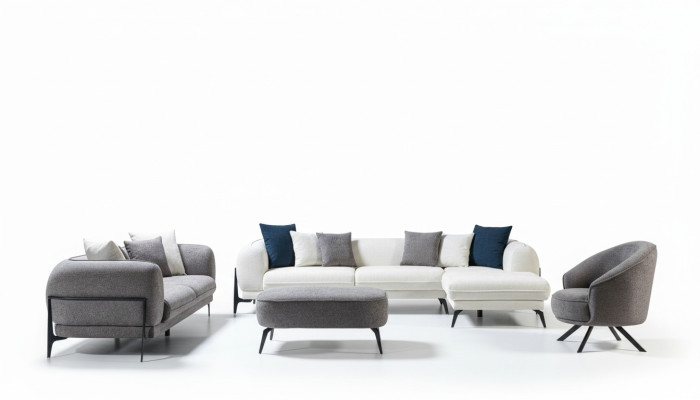 Conjunto de sala de estar 3 piezas sofá en forma de L sofá de tres plazas sillones tapizados sillón nuevo.