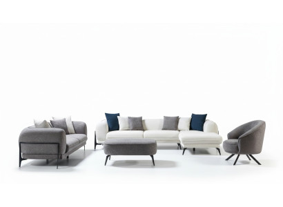 Conjunto de sala de estar 3 piezas sofá en forma de L sofá de tres plazas sillones tapizados sillón nuevo.