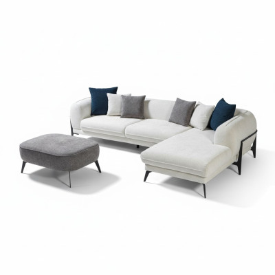 Salón sofá de esquina en forma de L Sofás tapizados de lujo Moderno Muebles Sofá Sofá