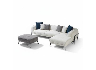 Salón sofá de esquina en forma de L Sofás tapizados de lujo Moderno Muebles Sofá Sofá