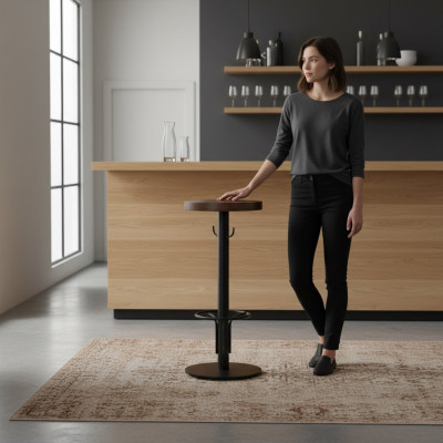 Mesa alta redonda mesa alta moderna de madera marrón muebles nuevos diseño de lujo