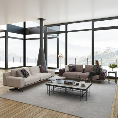 Conjunto de sala de estar de 2 piezas moderno, 2 sofás de tres plazas, muebles tapizados de lujo.