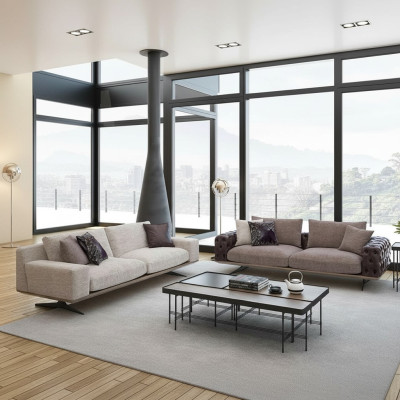 Conjunto de sala de estar de 2 piezas moderno, 2 sofás de tres plazas, muebles tapizados de lujo.