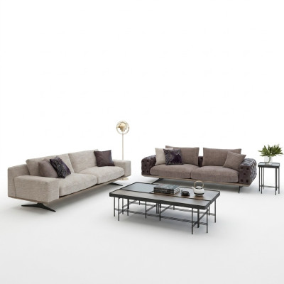 Conjunto de sala de estar de 2 piezas moderno, 2 sofás de tres plazas, muebles tapizados de lujo.