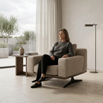 Sala de estar moderna diseño de asiento acolchado sillón de lujo muebles tapizados de lujo.