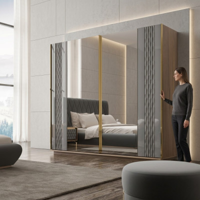 Diseño armario dormitorio lujo madera armario moderno muebles