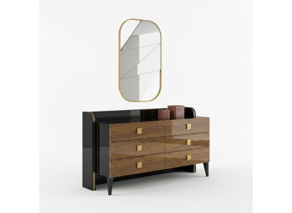 Moderno dormitorio de lujo cómoda con diseño de espejo armario muebles