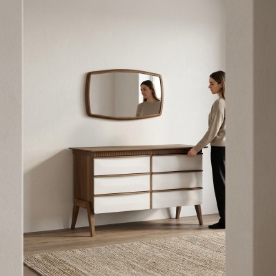Diseño moderno cómoda con espejo armario de lujo dormitorio nuevo mueble.